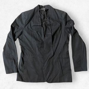 Mossimo Women's Washed up Black Coat No Buttons Lined Dress‎ Up Back Vent XL